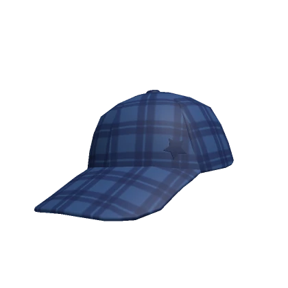 Tilted Blue Plaid Cap