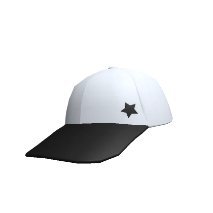 Tilted Black and White Cap