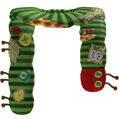 igari caterpillar heisei kei scarf w/ patches🍎🐛