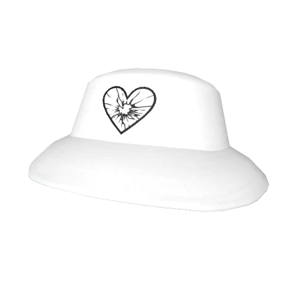 White Broken Heart Hat