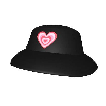 Black & Pink Heart Wave Hat