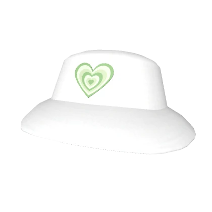 Green & White Heart Wave Hat 💚