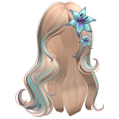 ♡ flower princess in blonde with blue flower