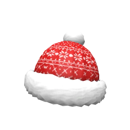 Red Fluffy Festive Beanie