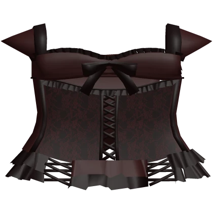 Dark Red Vamp Ruffled Laced Bow Corset Dress