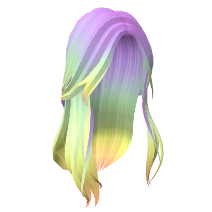 Aesthetic  Pastel Rainbow Long Hair