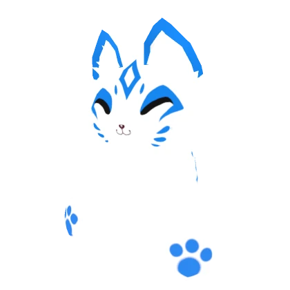 Blue Chibi Kitsune