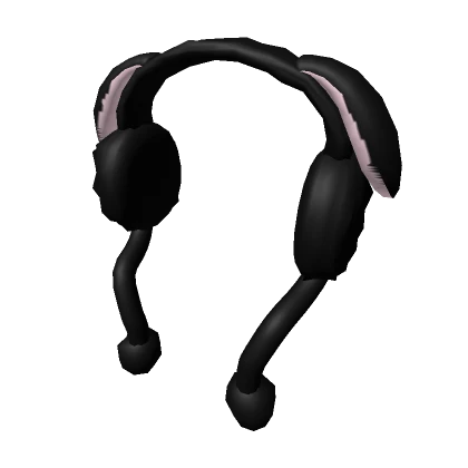 Black Lazy Bunny Earmuffs