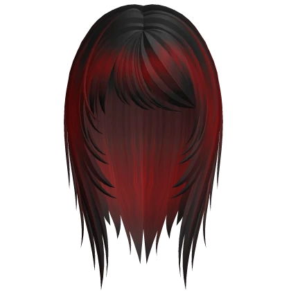 wispy emo scene angel ring hair (black & red)