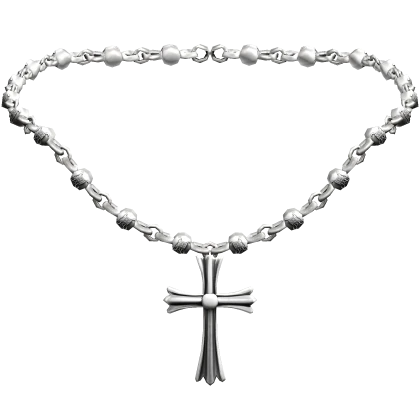 Grunge Silver Chrome Cross Chain Necklace [1.0]