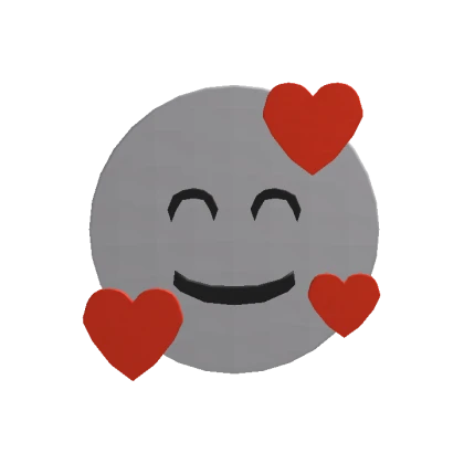 Recolorable Smiling Face With 3 Hearts Emoji Head