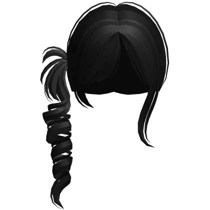 ♡ : black small side ponytail