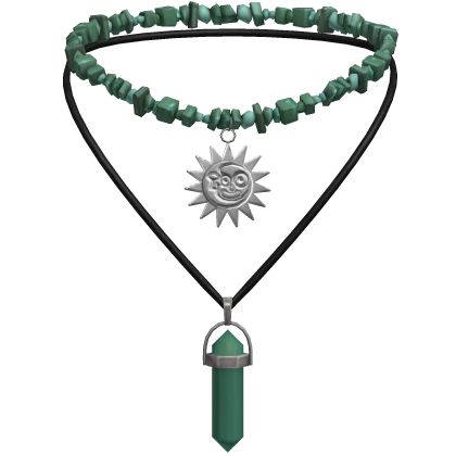 Boho Green Crystal Fairy Core Layered Necklace 3.0