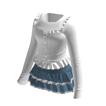 Denim Corset Outfit Skirt