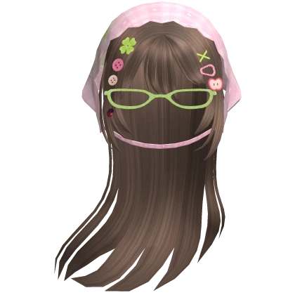 ♡ igari windy hair w/ bandana and clips (milktea) 