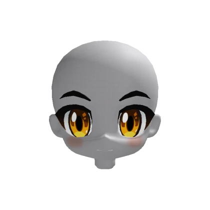 Anime Chibi Head with Yellow Eyes