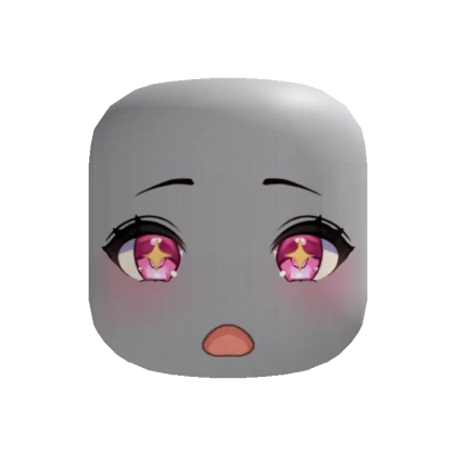 Kawaii Anime Pink Eyes Face (Recolorable)