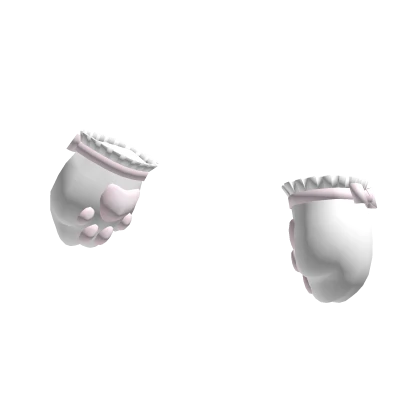 ♡ : kawaii white big kitty paws w/ bows