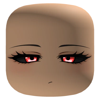 Demon Face Black Eyes Red Glowing Irises - Light