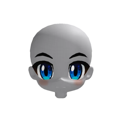 Anime Chibi Head with Blue Eyes