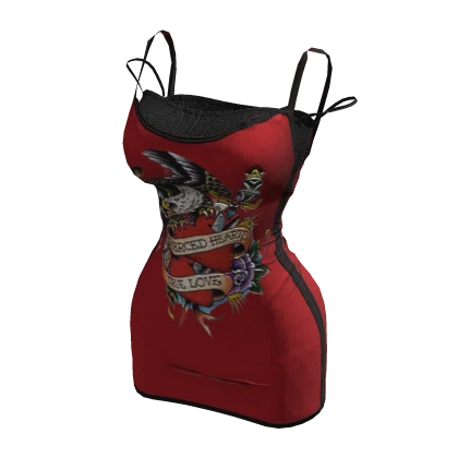 ʚ♡ɞ Y2K Red / Black Graphic Bodycon Dress