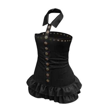 Gal Collar Mini Dress (Black)