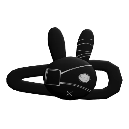 bandaged black bunny hair clip