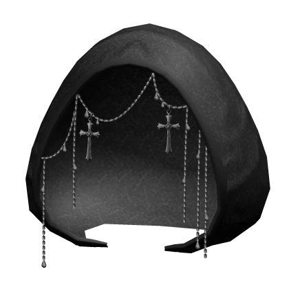 gothic hood with pendants black