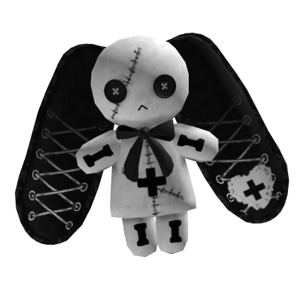 cute gothic emo bunny plush with stitches
