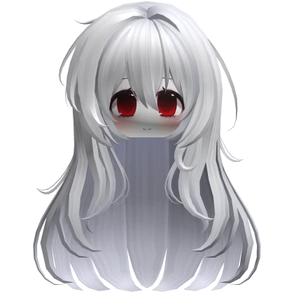 Long Fluffy Layered Anime Hair Face Tei - White