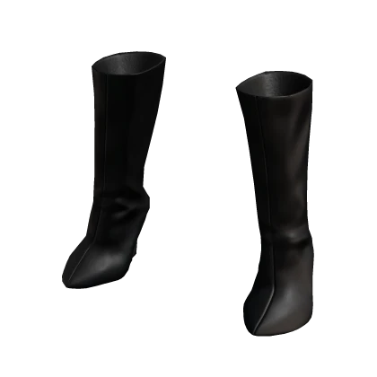 Dark leather high boots