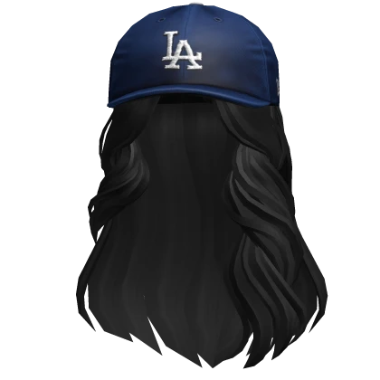 Official LA Dodgers MLB Cap Black Wavy Hair