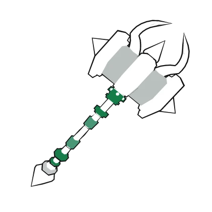 White and Green Battle Hammer