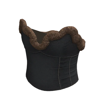 ʚ fur lined denim corset top