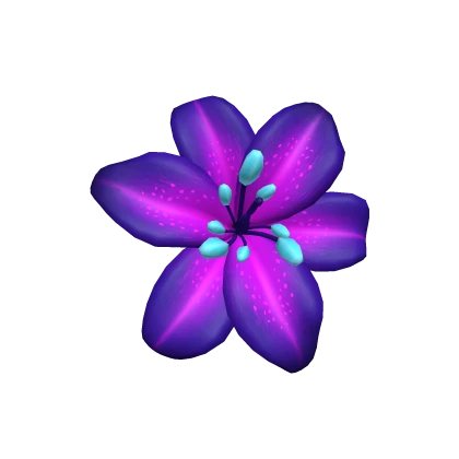 Synthwave summer lily hair flower - purple/blue
