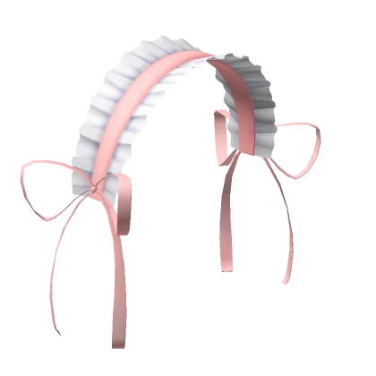 Ruffled Lace Headband (Pink) w/ Pink Sidebows 