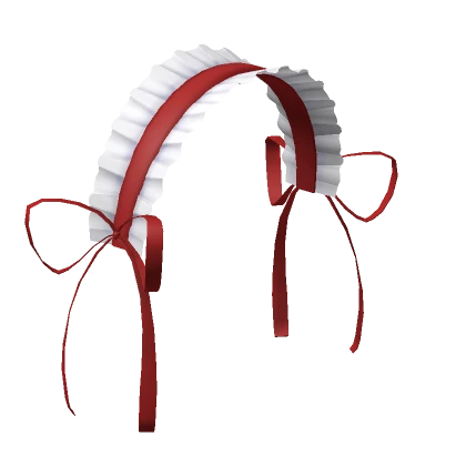 Ruffled Lace Headband (Red) w/ Sidebows 