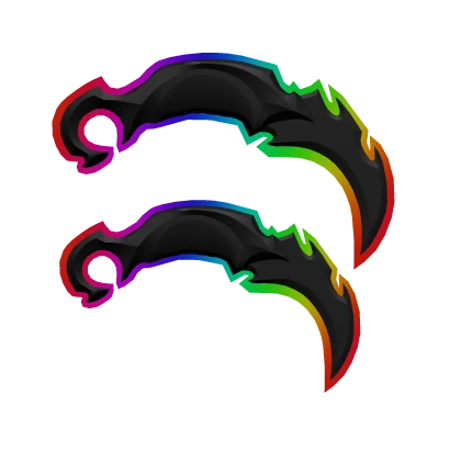 Holdable Dual Karambit - Cartoony Rainbow