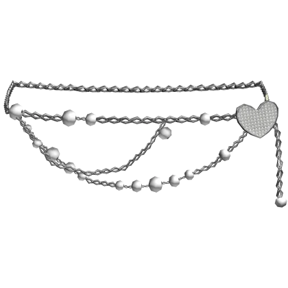 Silver Heart Pearl Waist Chain 3.0