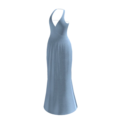 ♡ Glamourous Sleeveless Silk Blue Dress