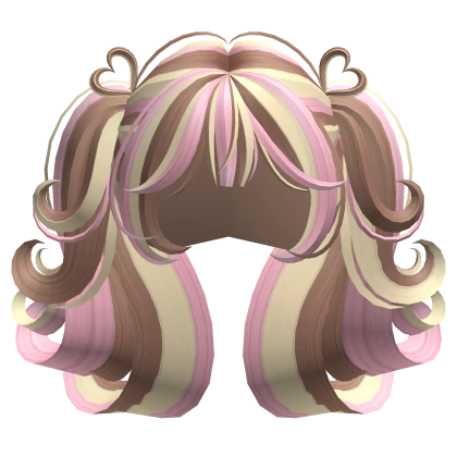 Swirly Short Heart Pigtails (Neapolitan)