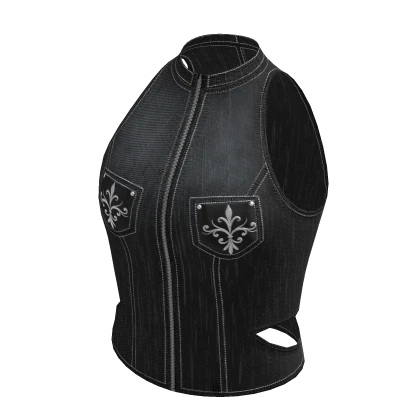 ♡ Y2K Black Denim Vest