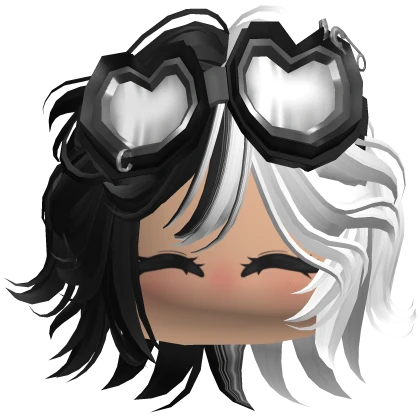 Messy Punk Short Hair w/ Goggles (Black&White)