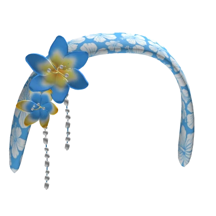 🥥🌺Blue hibiscus summer beach headband🌊🐬 