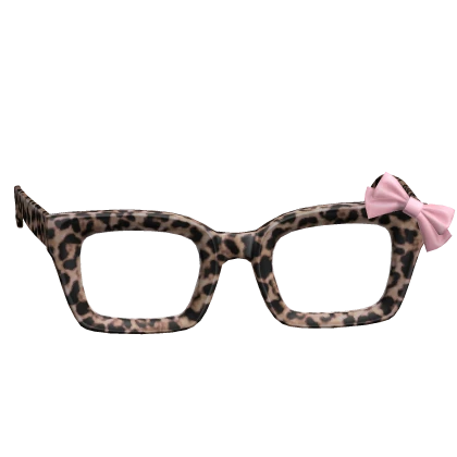 Essential Chunky Boxy Glasses w/ BOW (Leopard)