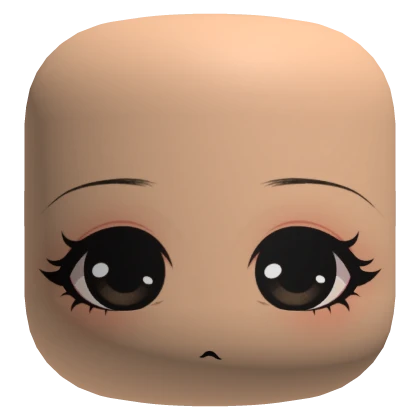 Cute Chibi Doll Face with Black Eyes - Light