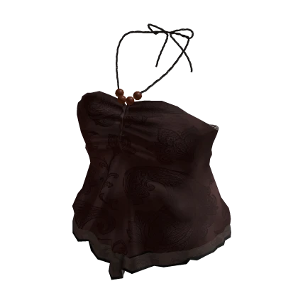 Ruched Halter Top Brown