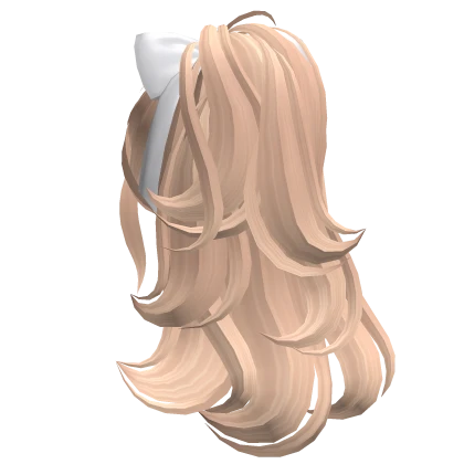 Long Swirly Ponytail w/ Christmas Bow (Blonde)