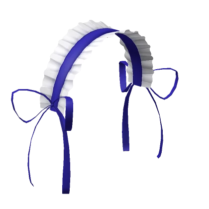 Ruffled Lace Headband (Deep Blue) w/ Sidebows 