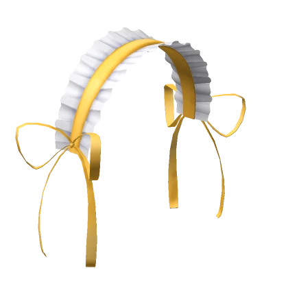 Ruffled Lace Headband (Yellow) w/ Sidebows 